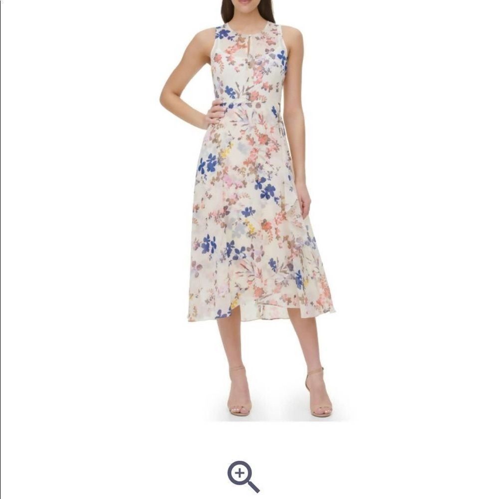 NWOT TOMMY HILFIGER FLORAL‎ FAUX WRAP SLEEVELESS DRESS SIZE 4
